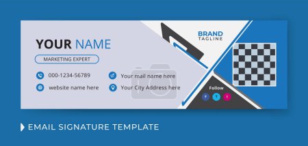 Corporate and business email signature template design with personal details and online mail letter