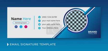 Illustration for Corporate and business email signature template design with personal details and online mail letter - Royalty Free Image