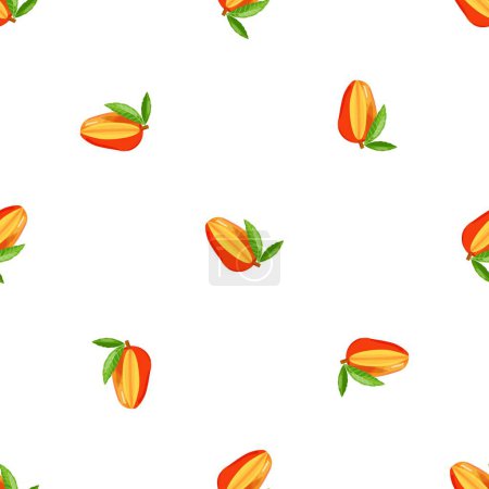 Illustration for Cut mango pattern seamless background texture repeat wallpaper geometric vector - Royalty Free Image