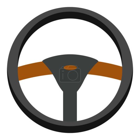 Illustration for Car steering wheel icon cartoon vector. Auto vehicle. Engine brake - Royalty Free Image