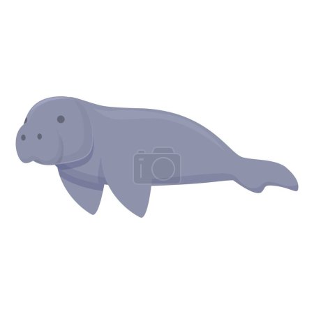 Illustration for Ocean dugong icon cartoon vector. Sea manatee. Zoo animal - Royalty Free Image