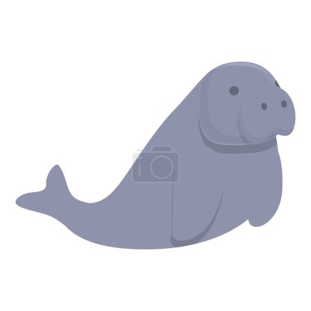 Illustration for Baby dugong icon cartoon vector. Manatee ocean. Cute animal - Royalty Free Image