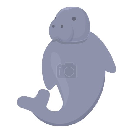 Illustration for Zoo dugong icon cartoon vector. Underwater animal. Zoo seacow - Royalty Free Image