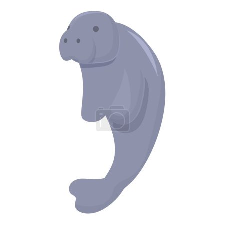 Illustration for Marine seacow icon cartoon vector. Sea dugong. Cute animal - Royalty Free Image