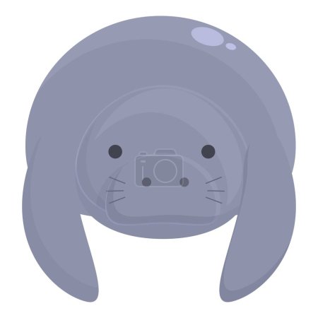 Illustration for Wild seacow icon cartoon vector. Pool dugong. Zoo animal - Royalty Free Image