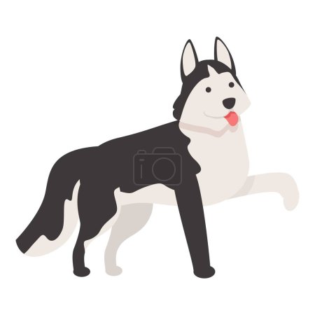 Ilustración de Cachorro husky icono vector de dibujos animados. Perro siberiano. Mascota principal - Imagen libre de derechos