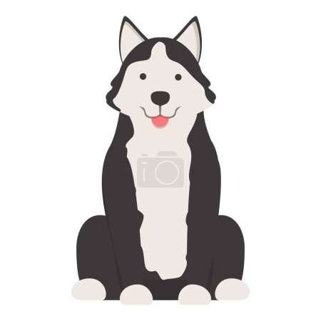 Téléchargez les illustrations : Husky chien icône dessin animé vecteur. Mignon loup. Heureux animal - en licence libre de droit