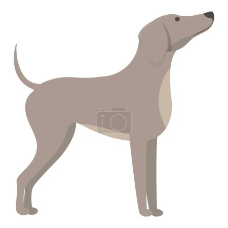 Ilustración de Greyhound espera icono de comida vector de dibujos animados. Corre animal. Sprint canino - Imagen libre de derechos
