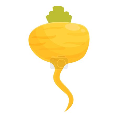 Illustration for Green turnip icon cartoon vector. Vegetable root. Ripe raw - Royalty Free Image