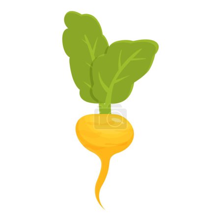 Illustration for Farm food icon cartoon vector. Turnip vegetable. Diet plant - Royalty Free Image