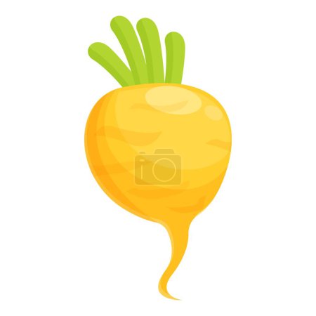 Illustration for Organic turnip icon cartoon vector. Green root. Food farm - Royalty Free Image