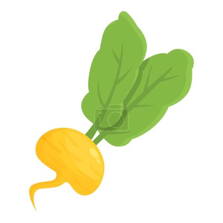 Téléchargez les illustrations : Légumes icône racine dessin animé vecteur. Cuisine de ferme. Navets alimentaires - en licence libre de droit