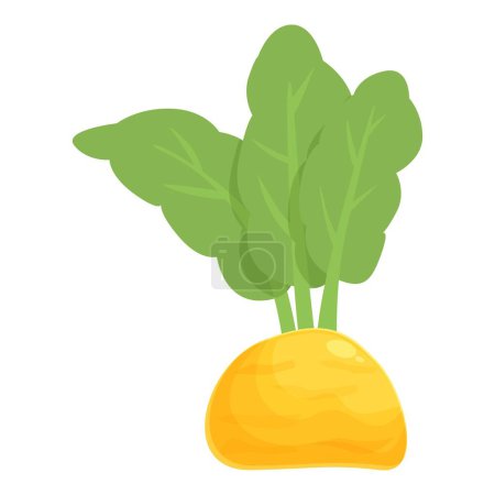 Illustration for Ground turnip icon cartoon vector. Root radish. Harvest cooking - Royalty Free Image