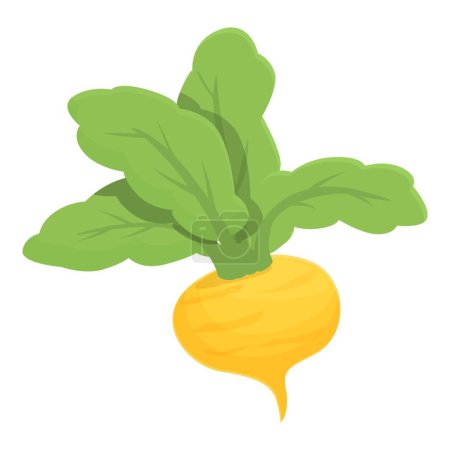 Illustration for Ripe root icon cartoon vector. Turnip vegetable. Sweet cooking - Royalty Free Image