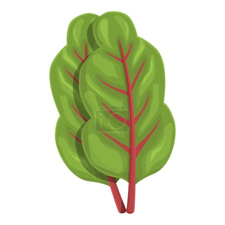 Ilustración de Hoja de acelga icono vector de dibujos animados. Planta verde. Alimentos suizos - Imagen libre de derechos
