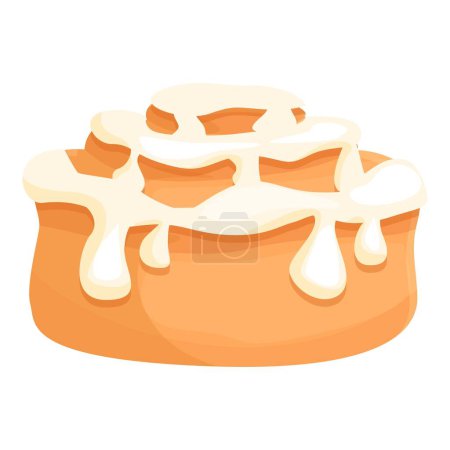 Illustration for Healthy cinnamon roll bun icon cartoon vector. Pastry food. Sweet bakery - Royalty Free Image