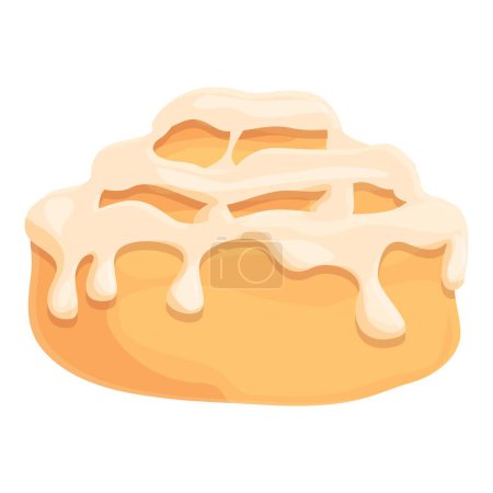 Illustration for Cinamon roll bun icon cartoon vector. Pastry food. Sweet bakery - Royalty Free Image