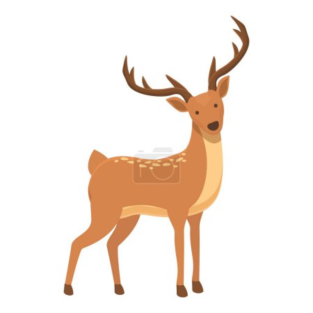 Illustration for Stag icon cartoon vector. Animal deer. Forest mammal - Royalty Free Image