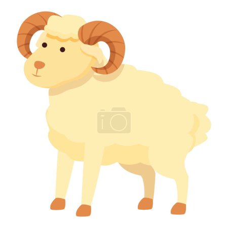 Illustration for Ram animal icon cartoon vector. Goat sheep. Zodiac predator - Royalty Free Image