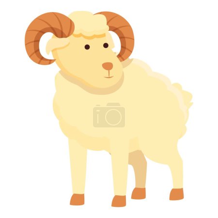 Illustration for Ram head icon cartoon vector. Goat animal. Sport farm - Royalty Free Image