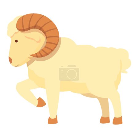 Illustration for Bad ram icon cartoon vector. Animal lamb. Mammal game - Royalty Free Image