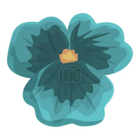 Illustration for Pansy flower icon cartoon vector. Blue viola. Spring wild - Royalty Free Image