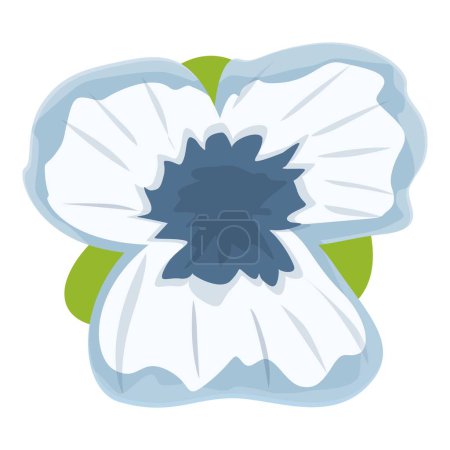 Illustration for White blue pansy flower icon cartoon vector. Floral viola. Corner wild - Royalty Free Image
