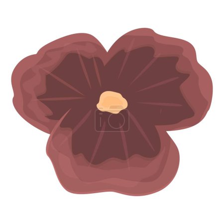 Illustration for Brown flower icon cartoon vector. Floral spring. Corner violet - Royalty Free Image