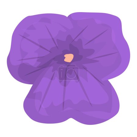 Illustration for Violet flower icon cartoon vector. Flower pansy. Spring wild - Royalty Free Image