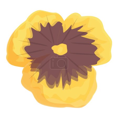 Illustration for Yellow brown flower icon cartoon vector. Wild corner. Floret cute - Royalty Free Image