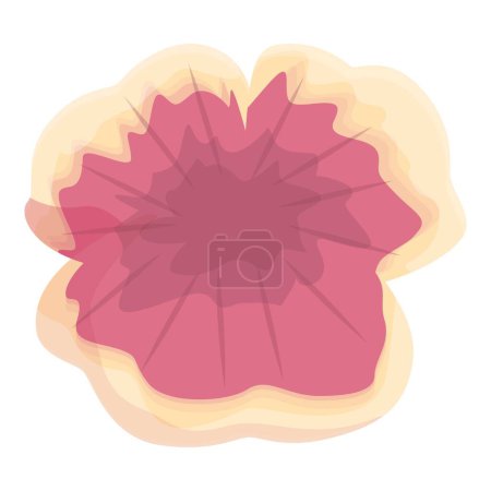 Illustration for Pink flower icon cartoon vector. Floral spring. Small label - Royalty Free Image