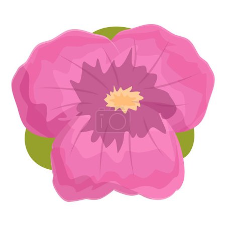 Illustration for Tropical flower icon cartoon vector. Pink floral. Small dark - Royalty Free Image