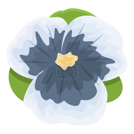 Illustration for White blue flower icon cartoon vector. Floral wild. Lilac floret - Royalty Free Image