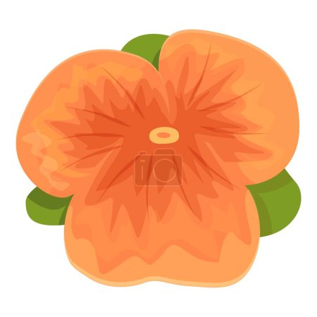 Illustration for Orange wild flower icon cartoon vector. Viola spring. Border floret - Royalty Free Image