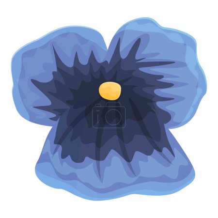 Illustration for Blue flower icon cartoon vector. Floral pansy. Spring rose - Royalty Free Image