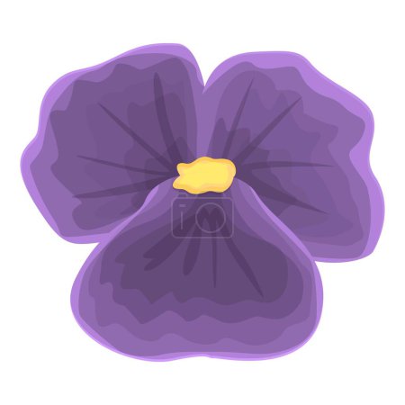 Illustration for Violet pansy flower icon cartoon vector. Floral purple. Spring floret - Royalty Free Image