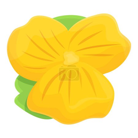Illustration for Yellow pansy icon cartoon vector. Floral viola. Wild violet - Royalty Free Image