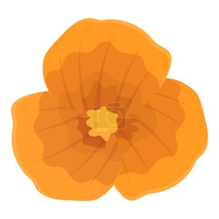 Illustration for Orange pansy flower icon cartoon vector. Floral viola. Corner wild - Royalty Free Image