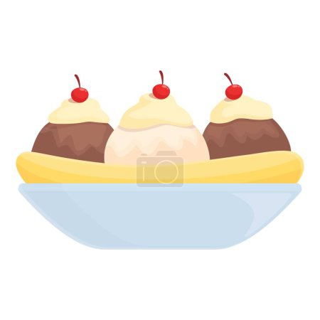 Illustration for Banana sugar icon cartoon vector. Food chocolate. Vanilla dessert - Royalty Free Image