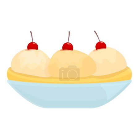Illustration for Vanilla ice ball icon cartoon vector. Split food. Cream dessert - Royalty Free Image