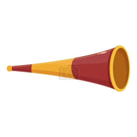 Ilustración de Fuerte vuvuzela icono vector de dibujos animados. Cuerno de fútbol. Tubo deportivo - Imagen libre de derechos