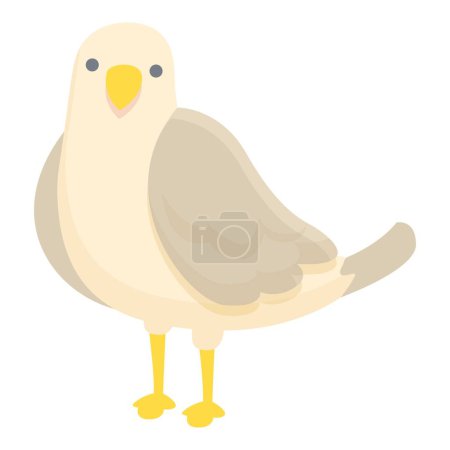 Téléchargez les illustrations : Schocked Seagull icône dessin animé vecteur. Mer Marine. Oiseau volant - en licence libre de droit