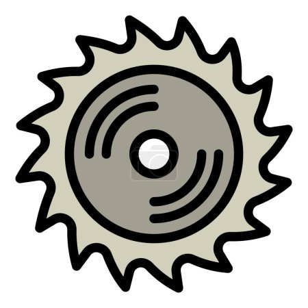 Illustration for Circular saw disk icon outline vector. Work carpenter. Man tool - Royalty Free Image