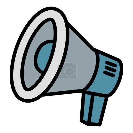 Illustration for Police megaphone icon outline vector. Guard equipment. Evidence guard - Royalty Free Image