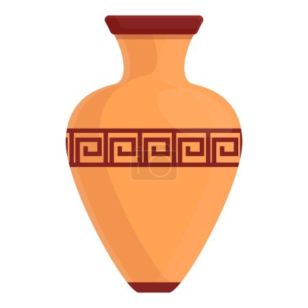 Téléchargez les illustrations : Vase grec icône dessin animé vecteur. Histoire de Rome. Statue classique - en licence libre de droit
