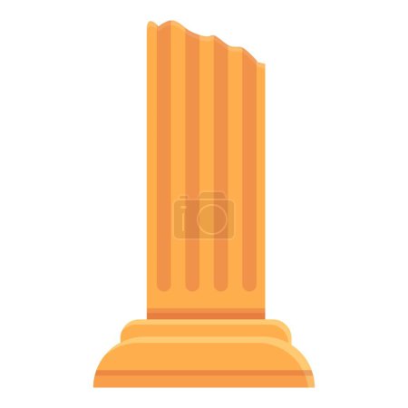 Téléchargez les illustrations : Ancienne colonne grecque icône dessin animé vecteur. Histoire grecque. Art classique - en licence libre de droit