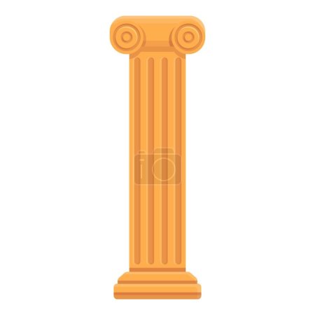 Téléchargez les illustrations : Rome colonne icône dessin animé vecteur. Histoire ancienne. Forme antique - en licence libre de droit