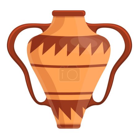 Téléchargez les illustrations : Vase grec icône dessin animé vecteur. Histoire de Rome. Art classique - en licence libre de droit