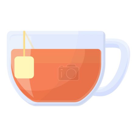 Illustration for Tonsillitis hot tea icon cartoon vector. Cough bacterium. Medical exudates - Royalty Free Image