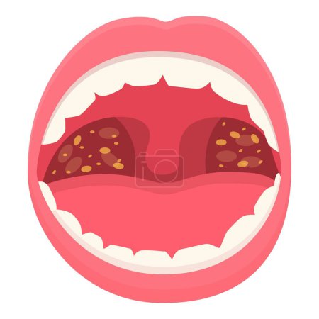 Illustration for Medical pain mouth icon cartoon vector. Throat health. Dentist disease - Royalty Free Image